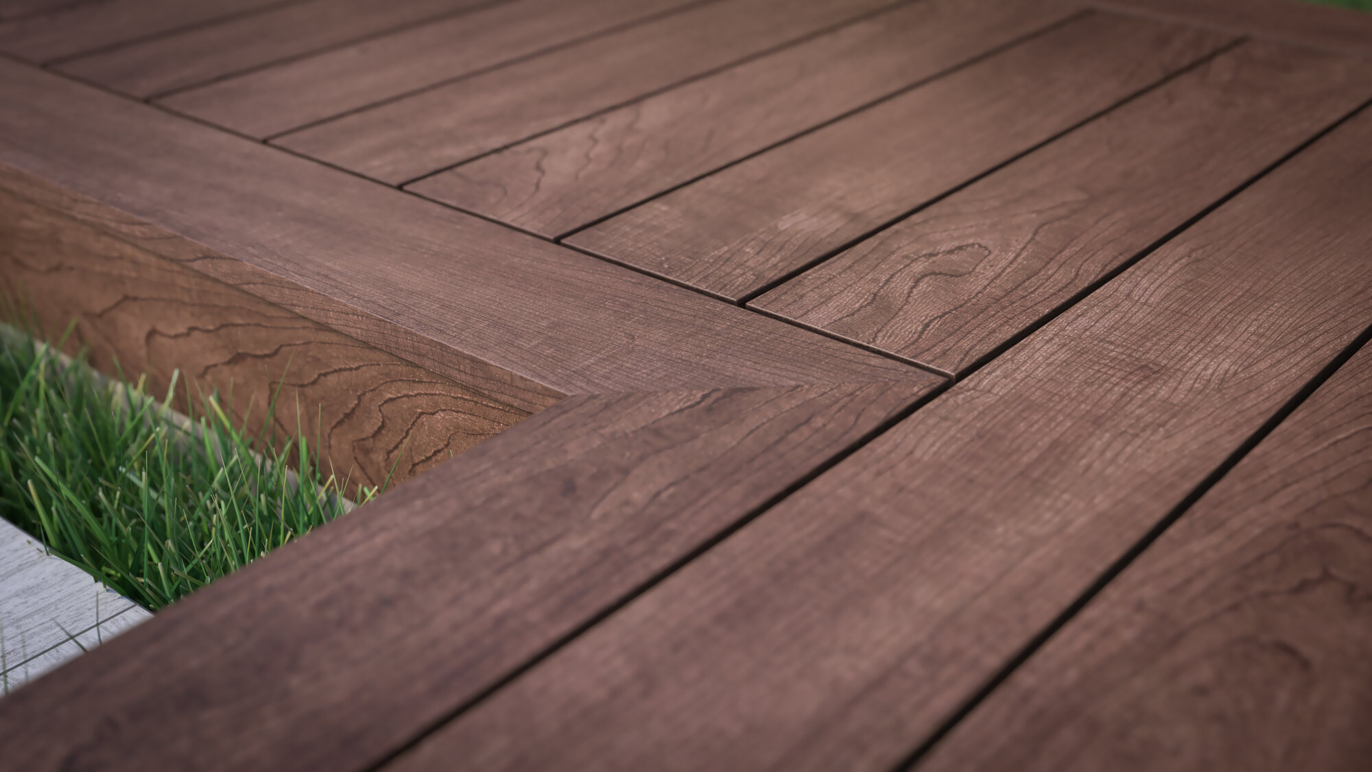 Thermally modified decking closeup